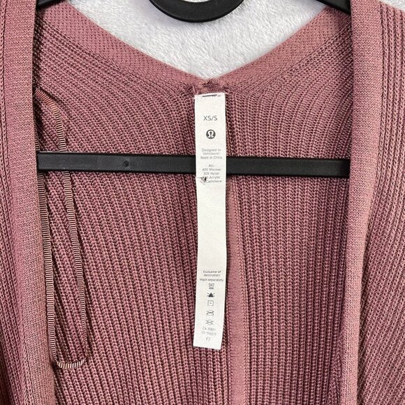 Lululemon Cashlu Cardigan Wrap Sweater Women's XS/S Textured Pink Spiced Chai - Picture 11 of 13